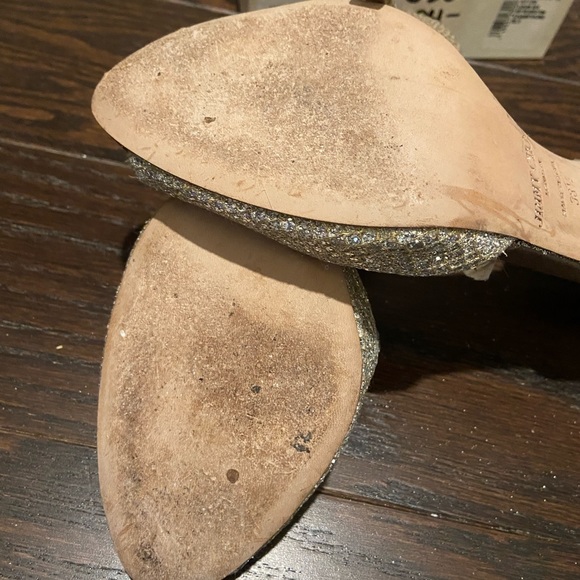 JIMMY CHOO Logan Glitter Peep-Toe Pumps size 38.5 - Picture 8 of 8